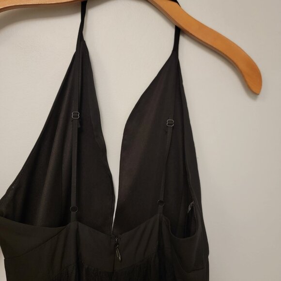 NWT Windsor Women's Black Spaghetti Strap Floral Lace Long Maxi Dress Sz Large - Picture 8 of 12